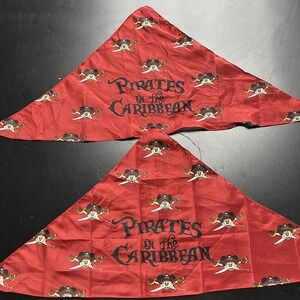 Disney Cruise Line Pirates Scarf Womens One Size Red Mickey Bandana Set 2